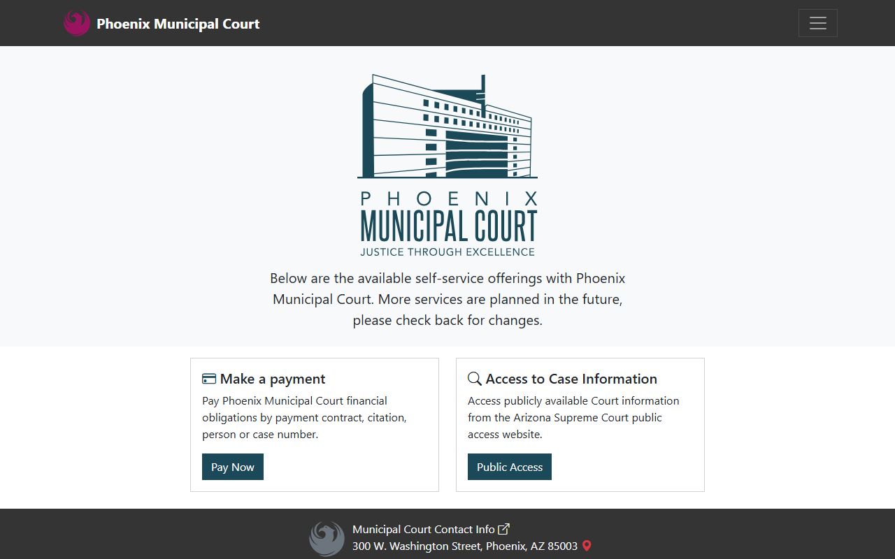 Phoenix Court self-service portal